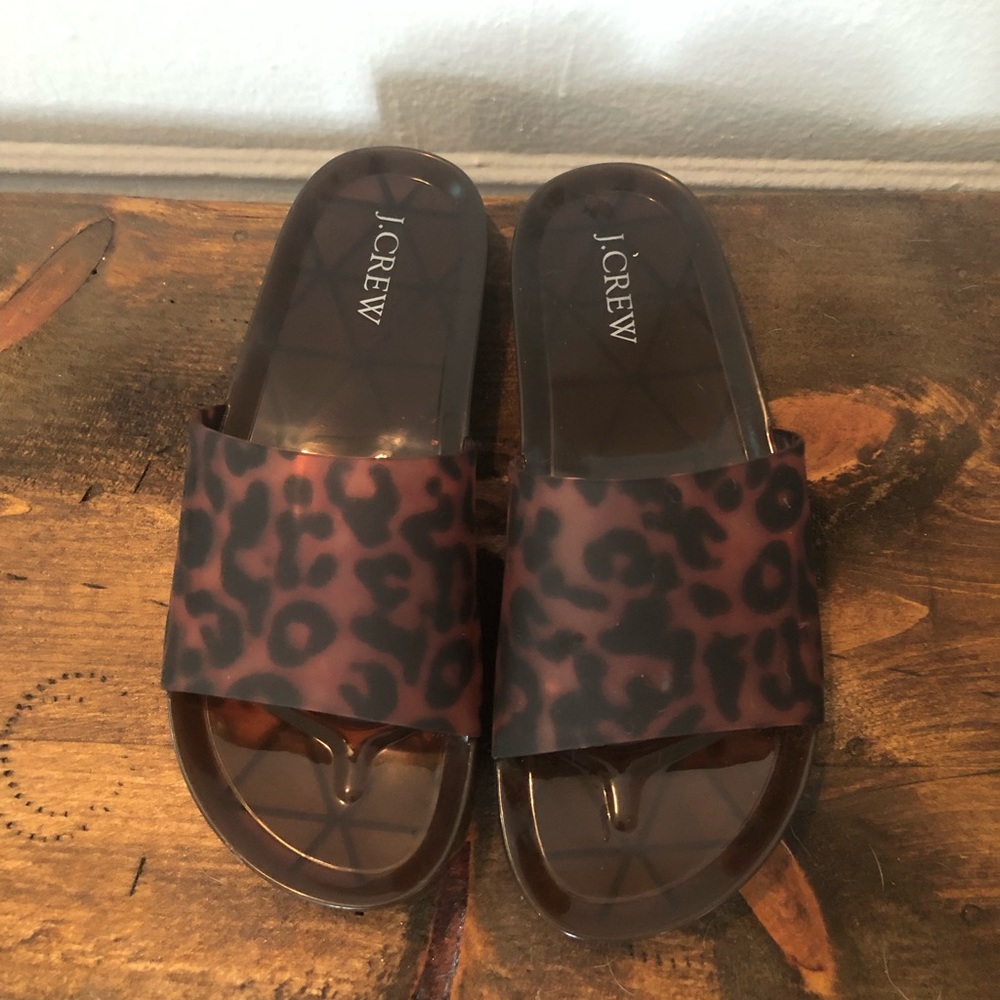 J.Crew tortoise jelly sandals
